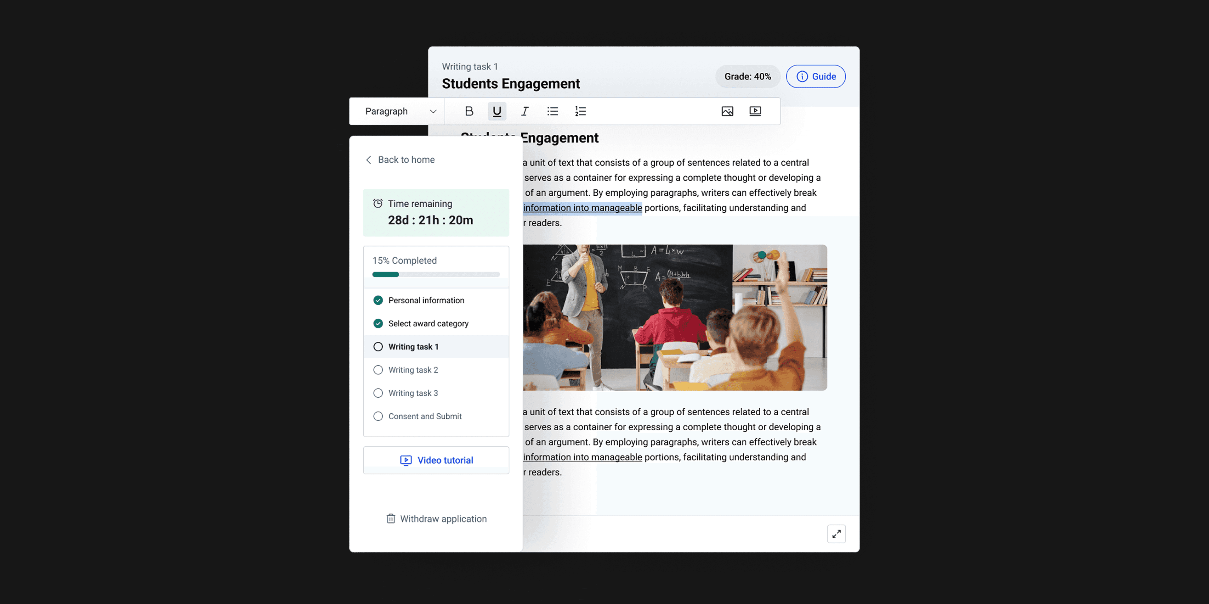 The application form